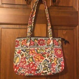 Vera Bradley Pink and Green Floral Shoulder Bag